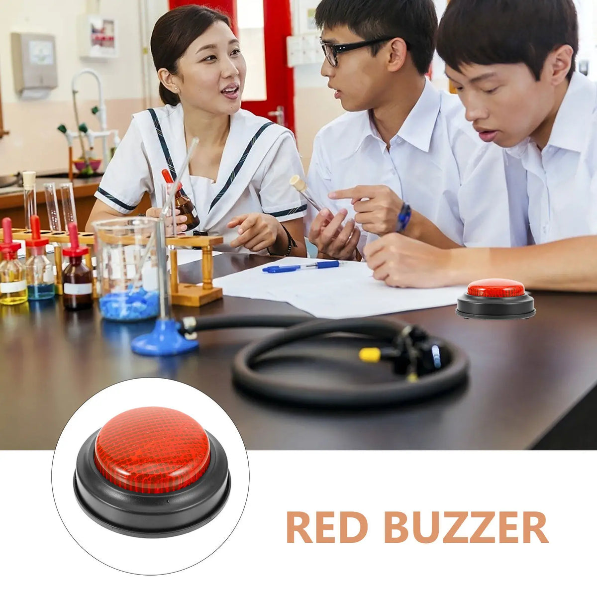 Flashing Answer Buzzer for Classroom Spelling Bee Game Show Educational Interactive Learning Tool Light Sound Buzzer
