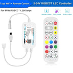Tuya Wifi Smart FCOB RGBCCT LED Light Strip 6Pin 12mm DC24V RGB CW WW FOB Flexible COB Linear Lights Dimmable Room Kitchen Decor