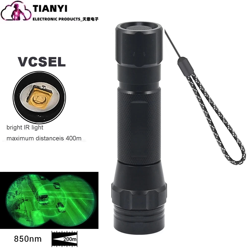 IR 850nm&940nm Latest Infrared Chip LED Zoom Night Vision Infrared Fill Light Tactical Hunting Zoom Flashlight IR Lighting Light