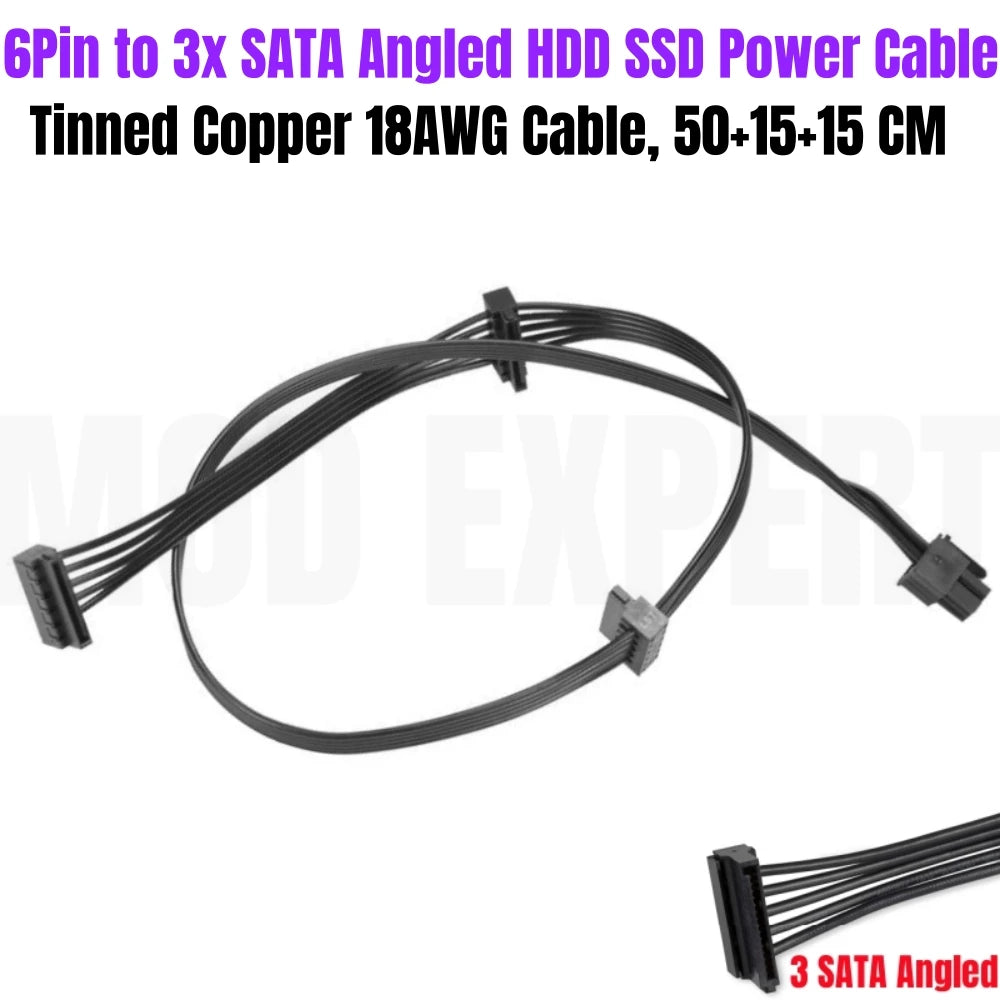 Modular Power Cable for Seasonic X-850, X-750, X-650 KM³ Modular, GPU PCIe 6+2Pin, CPU 4+4Pin, SATA, Molex IDE 4Pin, Main 24Pin