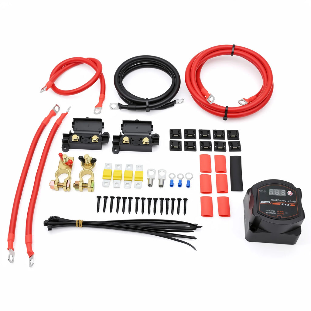 Smart Dual Battery Isolator 12V 140A Smart Isolator Set LCD Display VSR Car Relay Digital Voltage Sensitive Split Charge Relay