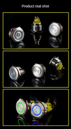25MM30MM Metal Push Button Switches Power Symbol Waterproof LED Indicator Momentary Latching Start Stop Power On Off Switch