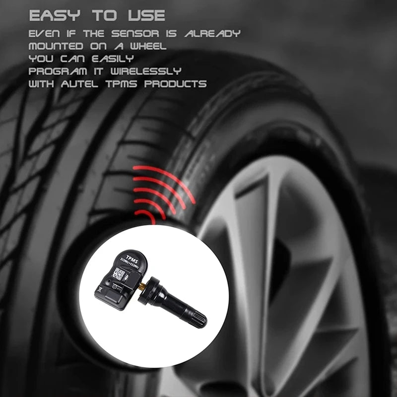 4Pcs Programming MX Sensor TPMS Tire Pressure Monitor Sensor 315MHZ 433MHZ Universal 2 in 1 Repair Tool for-Autel Black