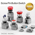 LANBOO 2/3 Gear Key Head Push Button Knob Switch Latching 1NO1NC with Lamp Green Blue 9-24V 110V 220V