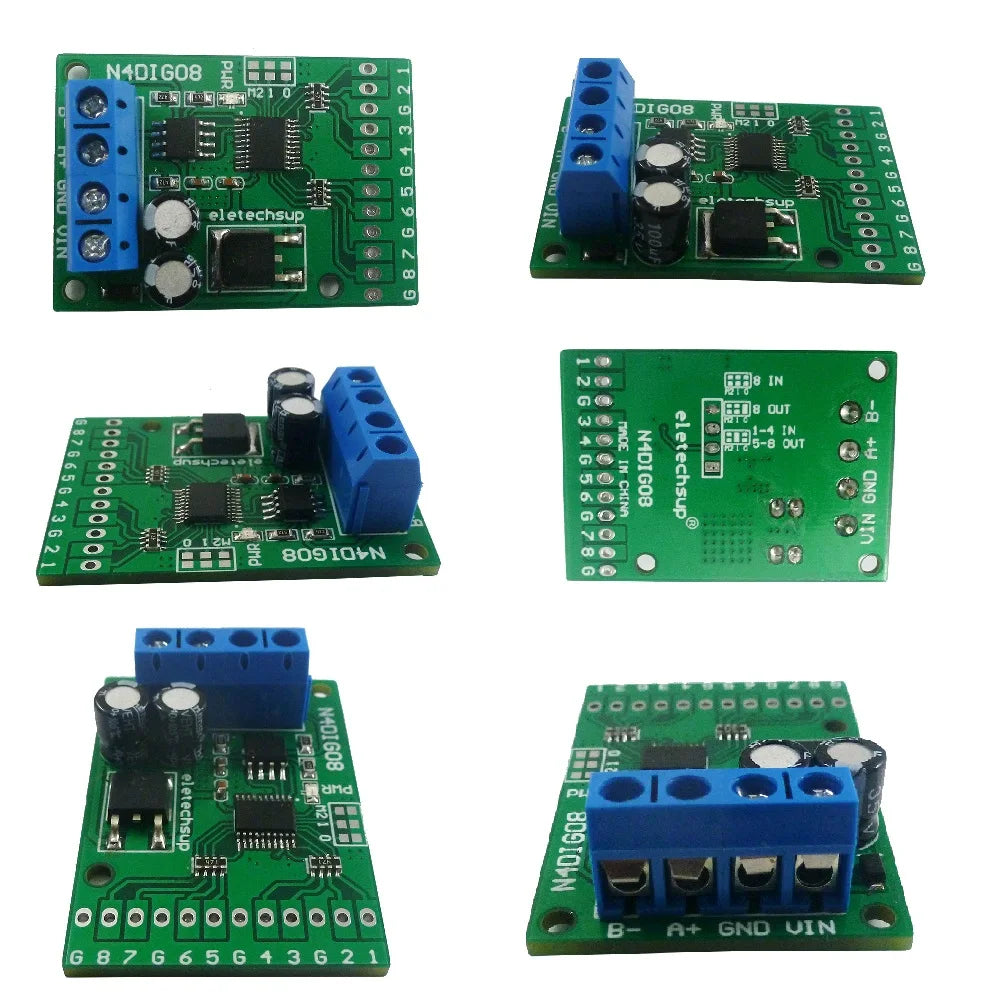 5PCS 3 in 1 8ch Input/Output Digital Switch TTL LvTTL CMOS RS485 IO Control Module Modbus Rtu Board For PLC Relay