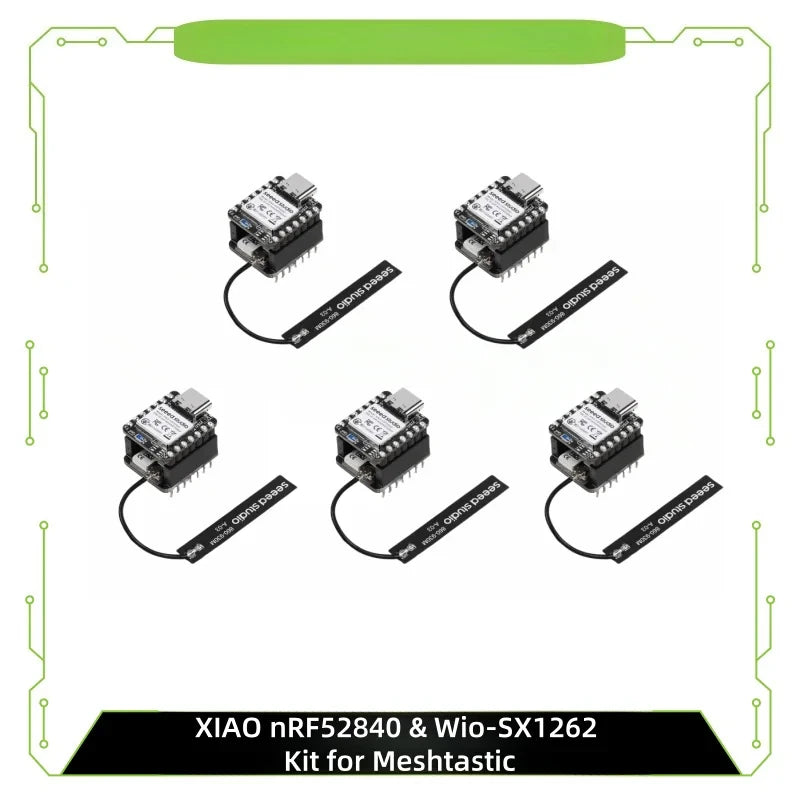Seeed XIAO NRF52840 & Wio-SX1262 Kit for Meshtastic, LoRa 862-930MHz,868MHz,915MHz, Microcontroller Bluetooth, Integrated Antenn
