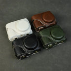 Handmade Leather Case for Panasonic Lumix TZ99 ZS99 Camera Carrying Bag with Adjustable Shoulder Strap