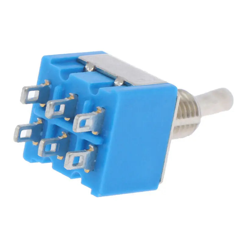5PCS Miniature Toggle Switch Double Pole Double Throw DPDT (MTS202) ON-ON 120VAC 6A 1/4 Inch Mounting MTS-202