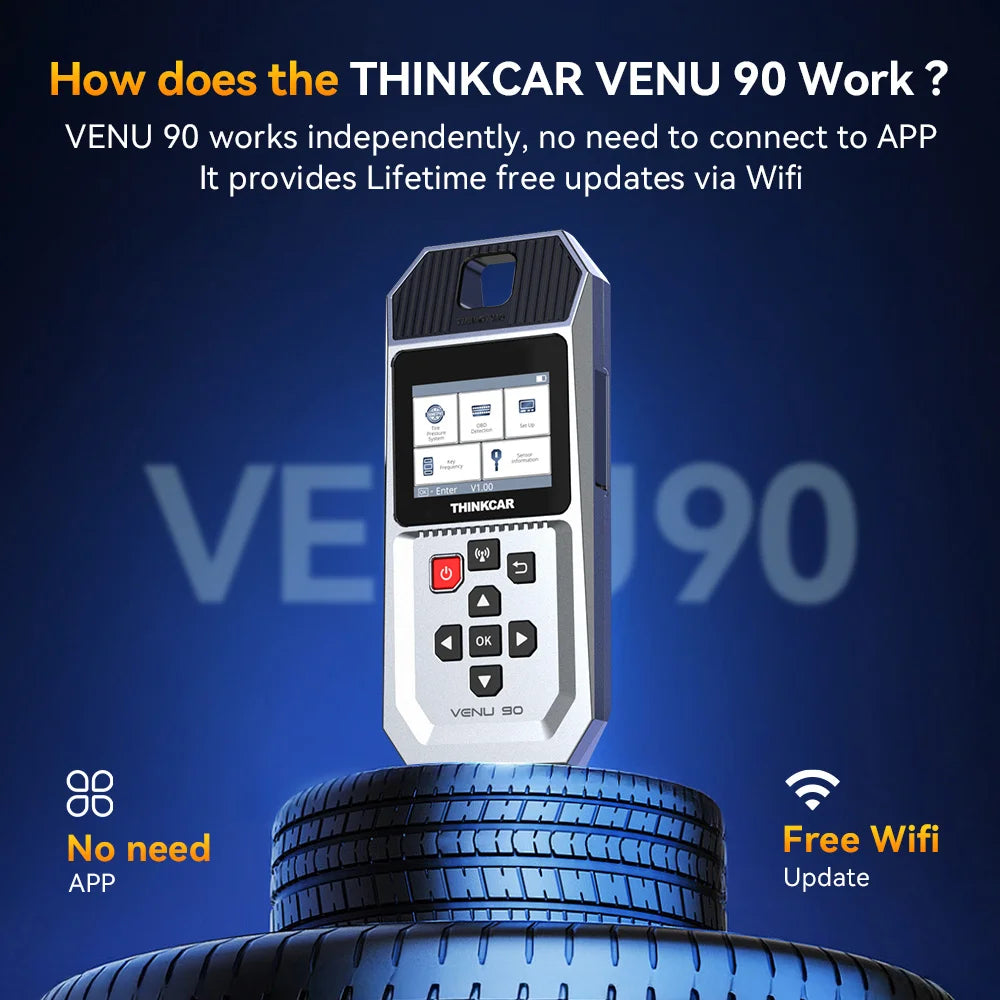 THINKCAR VENU 90 OBD Automotive Tire Pressure Monitoring Sensor TPMS Relearn Activation Programming Car TPMS Diagnostic Tools
