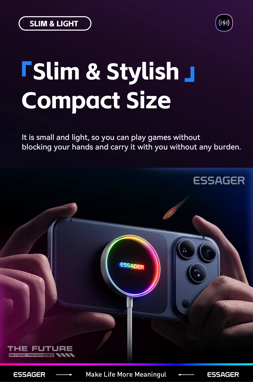 ESSAGER 15W Magnetic Wireless Chargers Qi Qi2 Wireless Charger Fast Charging Pad for iPhone 17 16 15 14 Mini Phone Charger