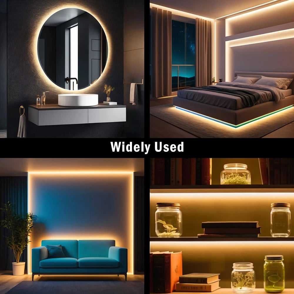 Dimmable Switch 220V COB LED Strip Neon Light Dimmer Power Kit Waterproof 3000K 4000K 6000K 288LED Kitchen Room Decor Flex Lamp