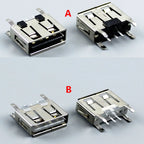 1-10PCS NEW A Type Flat Angle 180 Degree Female USB PCB Connector Socket USB Jack Plug