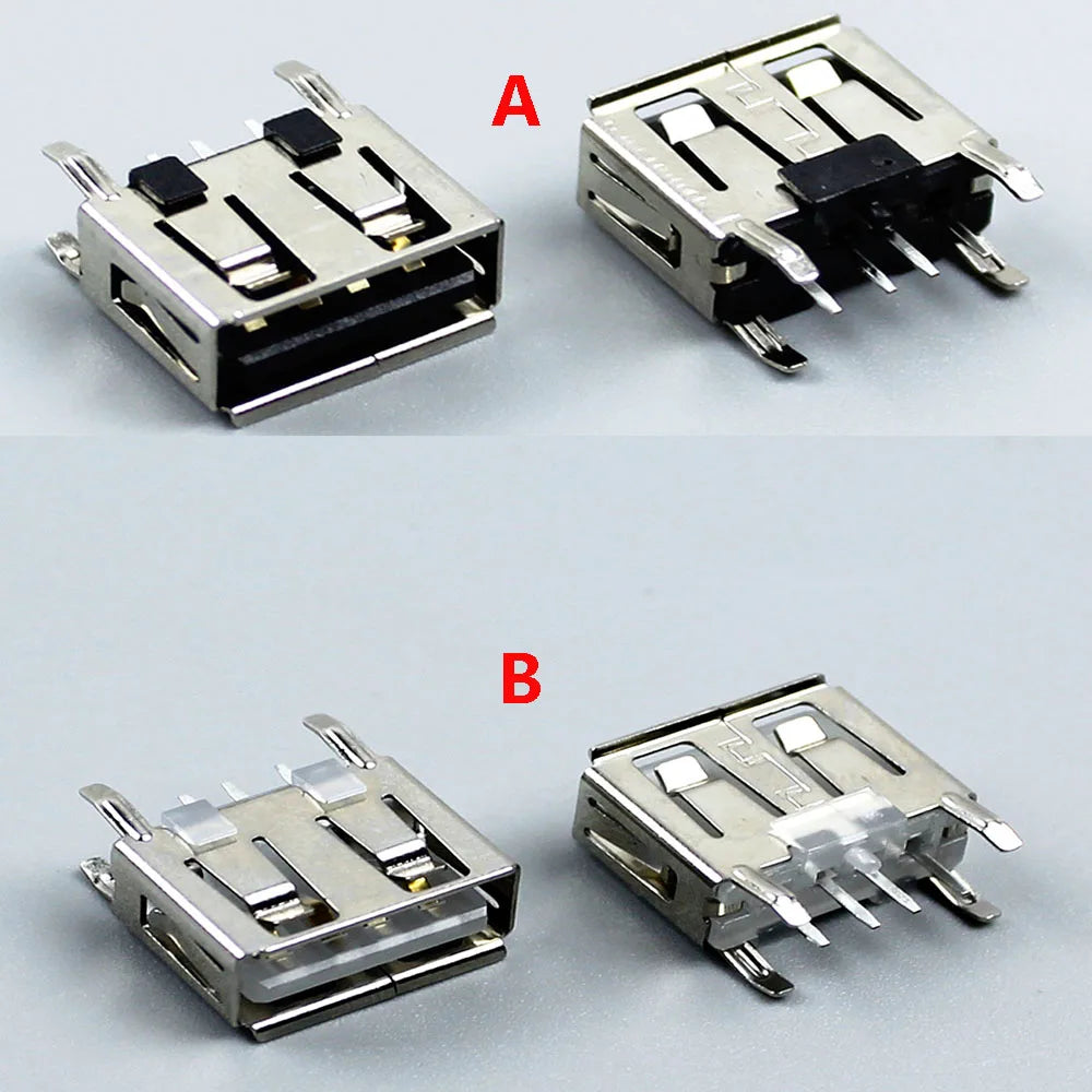 1-10PCS NEW A Type Flat Angle 180 Degree Female USB PCB Connector Socket USB Jack Plug