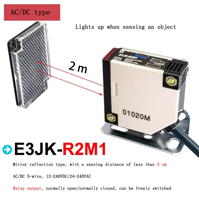Infrared Specular Reflection Type Close To Diffuse Photoelectric Switch E3JK Sensor 12V 220V