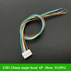 Micro JST GH 1.25 2P 3P 4P 5P 6P Male Female Connector With Wire 20cm Cable GH1.25 Single Double Connector 32AWG silicone wire