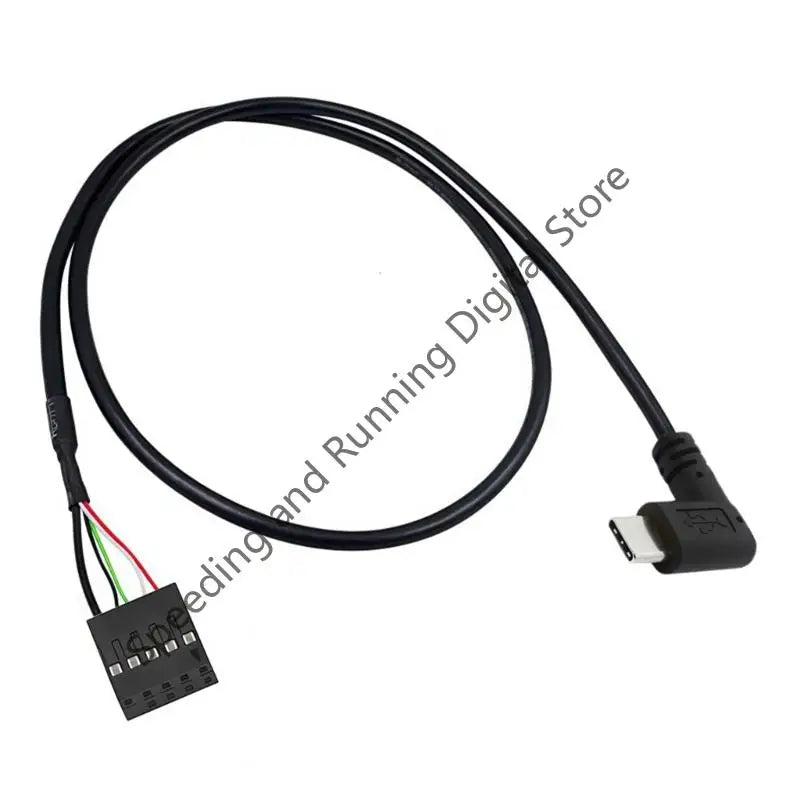 90-degree 9-pin USB Motherboard Internal Header to USB2.0 Type C to 9-Pin Adapter Cable for Computer Desktop Cable