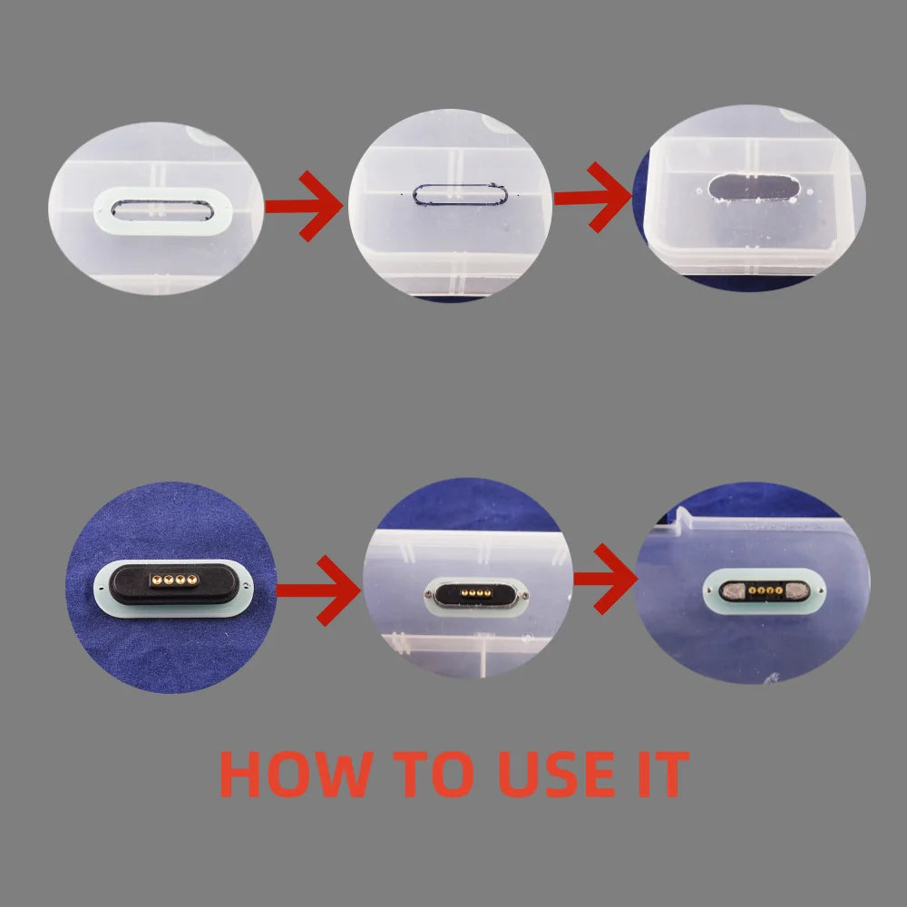 Waterproof Magnetic Pogo Pin 4 Position Cable Connector High Current 3A USB Type-C 2.2 MM THT Spring Loaded Strong Force 500G
