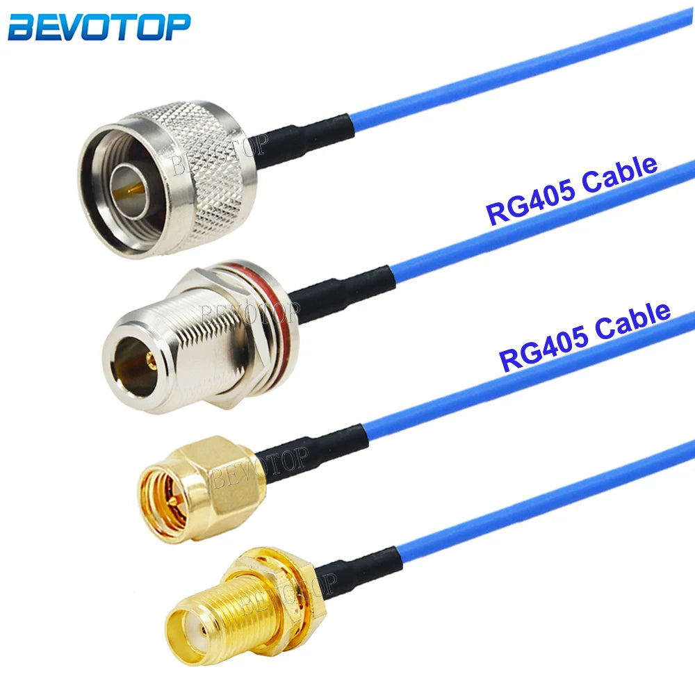 1PCS RG-405 N to SMA Connector SMA Male/Female to N Male/Female Blue RG405 Coaxial Pigtail Cable Extension Jumper 50Ohm