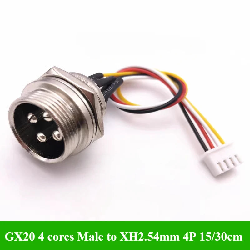 GX12 GX16 GX20 Aviation Plug To XH2.54 Terminal Wire 2 3 4 5 6 Pin M12 Male Head Adapter Cable Connector Extension Line 15/30cm