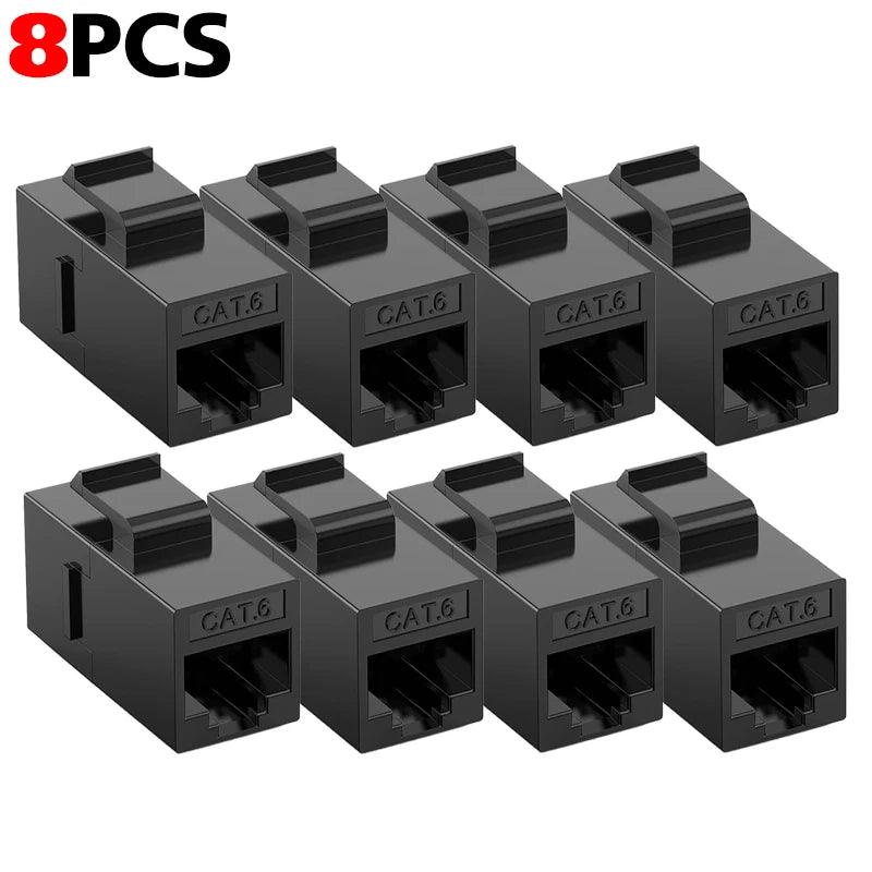 1-24PCS Cat6 RJ45 Keystone Coupler Network Ethernet Dual Straight Head Lan Cable Connectors Internet CAT 6 6a Extender Plug