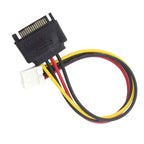SATA Adapter PC Computer Molex IDE 4 Pin to SATA Male Adapter Power Cable Cord 20cm SATA Cable 15Pin to 4Pin FDD Floppy