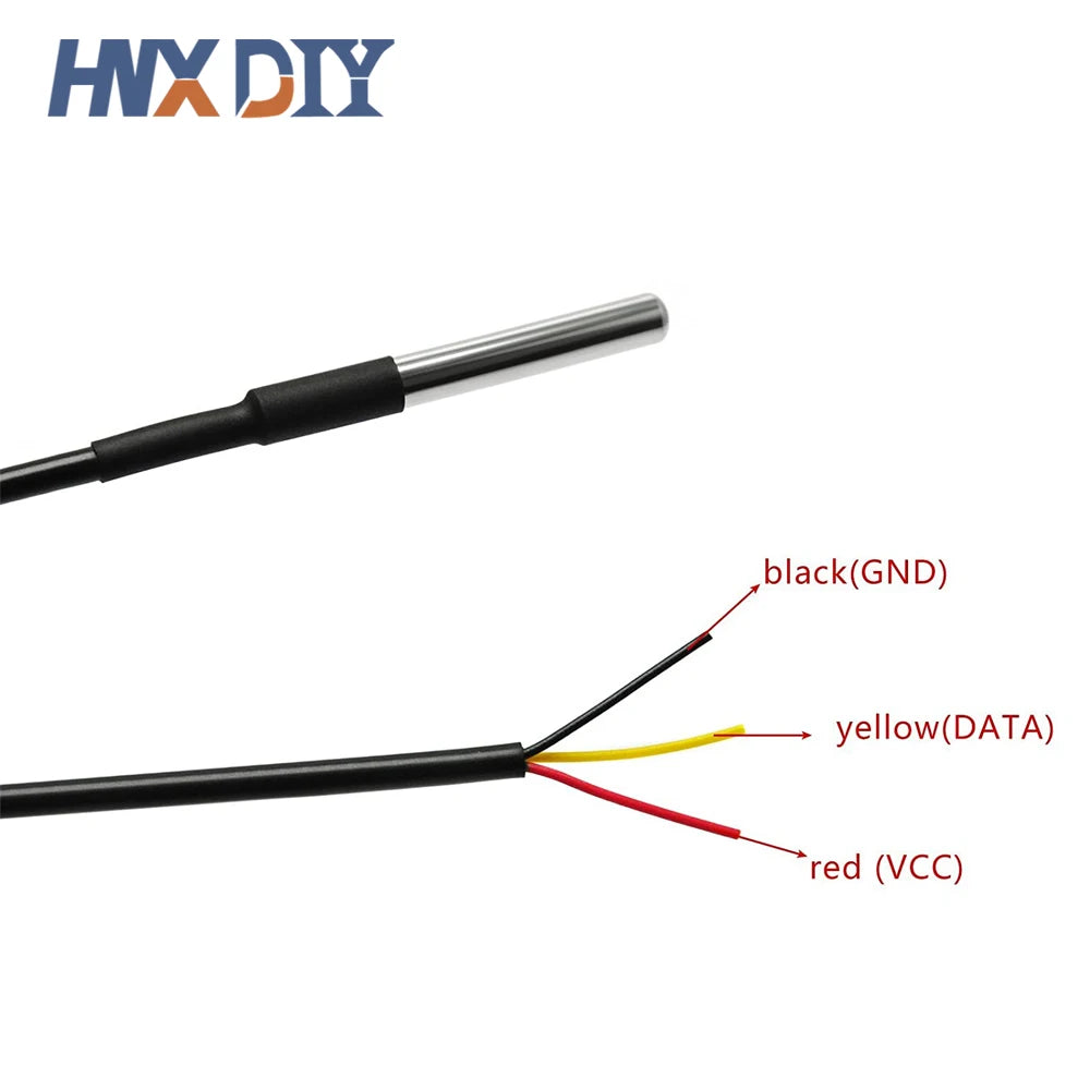 5/10 pcs DS18b20 temperature probe temperature sensor 1M 2M 3M DS1820 Stainless steel package Waterproof 18B20 100cm/200cm/300cm