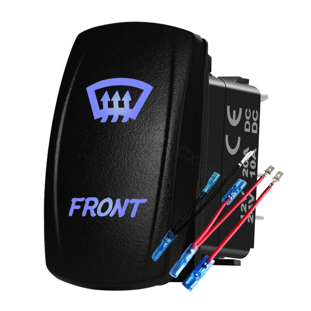 12V 24V Boat Trim Tabs Switch (ON)-OFF-(ON) Momentary Rocker Switch Waterproof Blue Light ON-OFF Toggle Switch With Harness