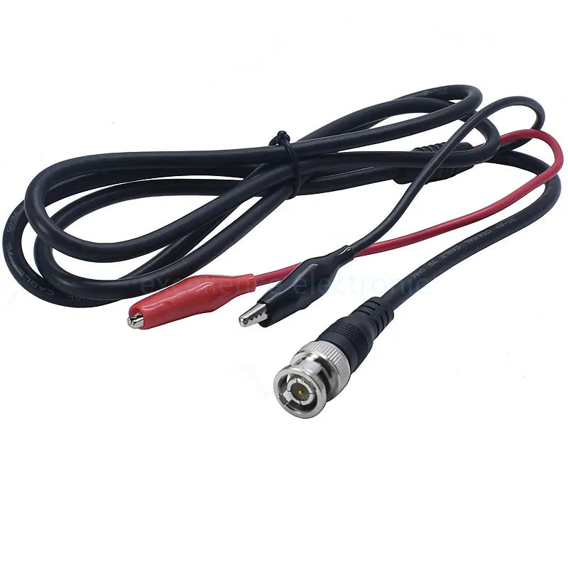 1Pc 1.5m BNC Male to Red Black Alligator Clip Test Lead, Q9 Video Signal Source Cable for Electronics Testing