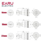 16/19/22MM Mushroom Metal Emergency Stop Push Button Switch Triple Dual Color RGB LED Light Rotary Power Switch 5V 12V 24V 220V