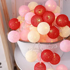 20LED Cotton Balls String Lights Waterproof Fairy Garland Lamp Outdoor Garden Patio Wedding Christmas Home Decoration Soft Warm