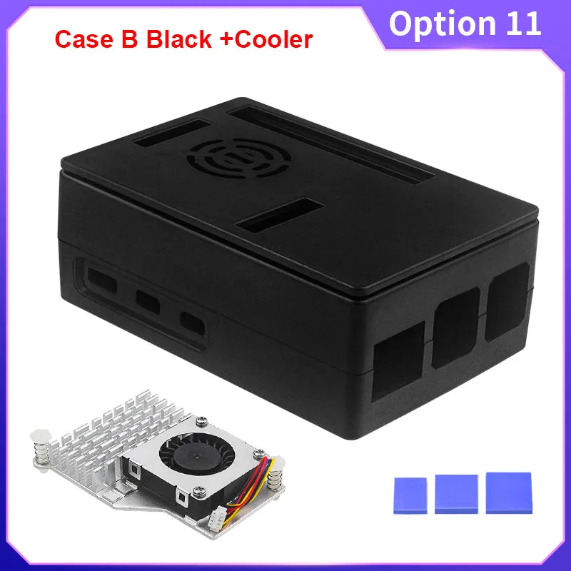 Raspberry Pi 5 ABS Case Black Silver Plastic Shell Optional PWM Cooling Fan Protection Box for Raspberry Pi 5