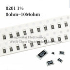 20pcs 1% 0201 SMD resistor 0R-10M 1/20W 0 1 10 100 150 220 330 ohm 1K 2.2K 4.7K 10K 100K 1R 10R 100R 150R 220R 330R 1M 10M