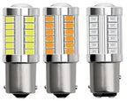 2x 1156 LED Bulbs BA15S BAY15D, 33SMD 5630/5730 P21W PY21W P21/5W 12V for Signal & Reverse Lights