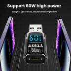 NNBILI USB 3.2 Digital Display Adapter 10Gbps USB Male TO USB Female Converter Fast Charging Data USB C Adapter For PC Laptop