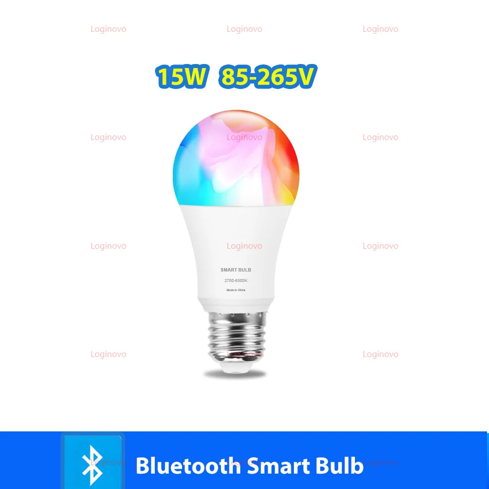 Bluetooth/WiFi LED Light Bulb E27 15W 20W 110V 220V RGB RGBCW Dimmable Led Bulbs Led Lamp For Alexa Google Home Tuya Smart Life