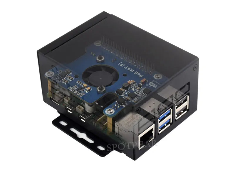 Raspberry Pi 5 Industrial grade large space metal Case D For PoE HAT/official Active Cooler PCle