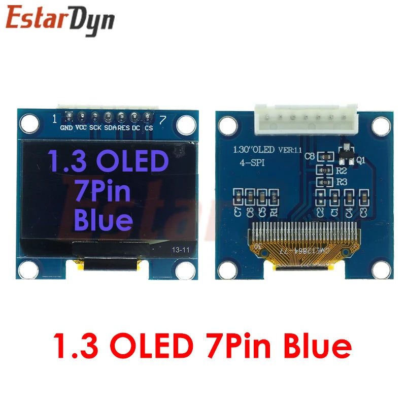 RoHS 1.3 inch OLED Module White/Blue  SPI/IIC I2C Communicate Color 128X64 1.3 inch OLED LCD LED Display Module 1.3" OLED Module