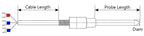 PT100 RTD Penetrating Temperature Thermistor Probe 4x50mm 4x100mm 4x150mm PT1000 Needle-shaped Thermal Resistance Sensor