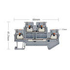 5Pcs PTTB 1.5 Double Level Din Rail Terminal Block 2 Layer 1.5mm² Spring Wiring Electrical Wire Connector PTTB1.5