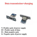 5/10pcs Type-C USB Jack 3.1 Type-C 2/4/6 Pin Female Connector Jack Charging Port USB 3.1 Type C Socket with Fixing Plate