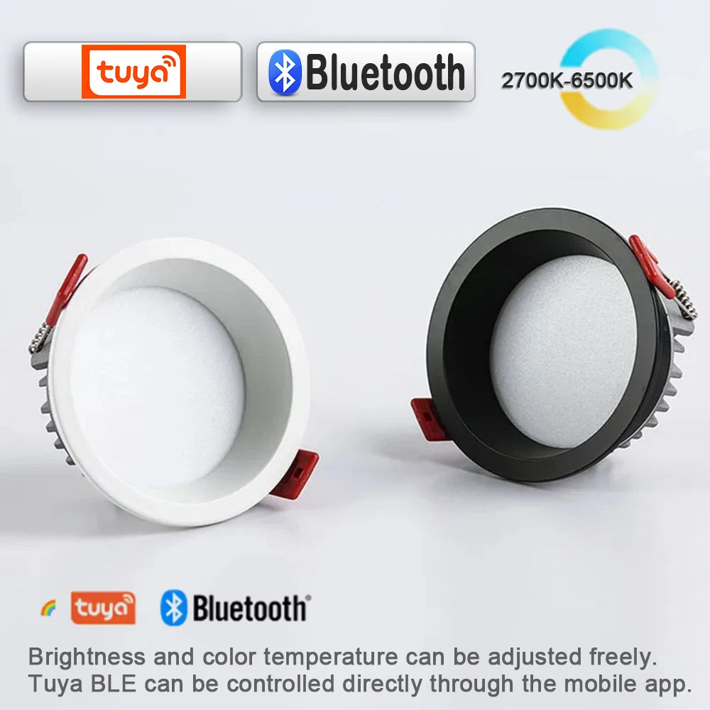 Recessed Tuya Bluetooth/Zigbee Matter 3CCT Smart LED Downlight 110V/220V 5W-12W Spotlight Bedroom Kitchen Indoor Downlight