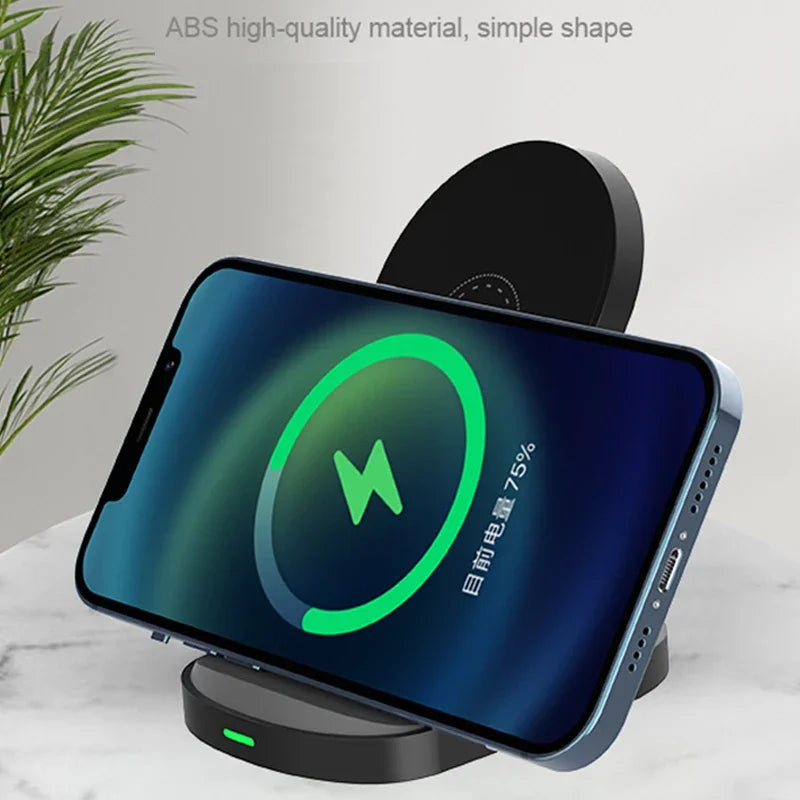 Fast 10W 15W Wireless Charger Stand for iPhone 15 14 13 12 11Pro Samsung Galaxy S24 S23 S22 S21 Note Redmi Charging Dock Station