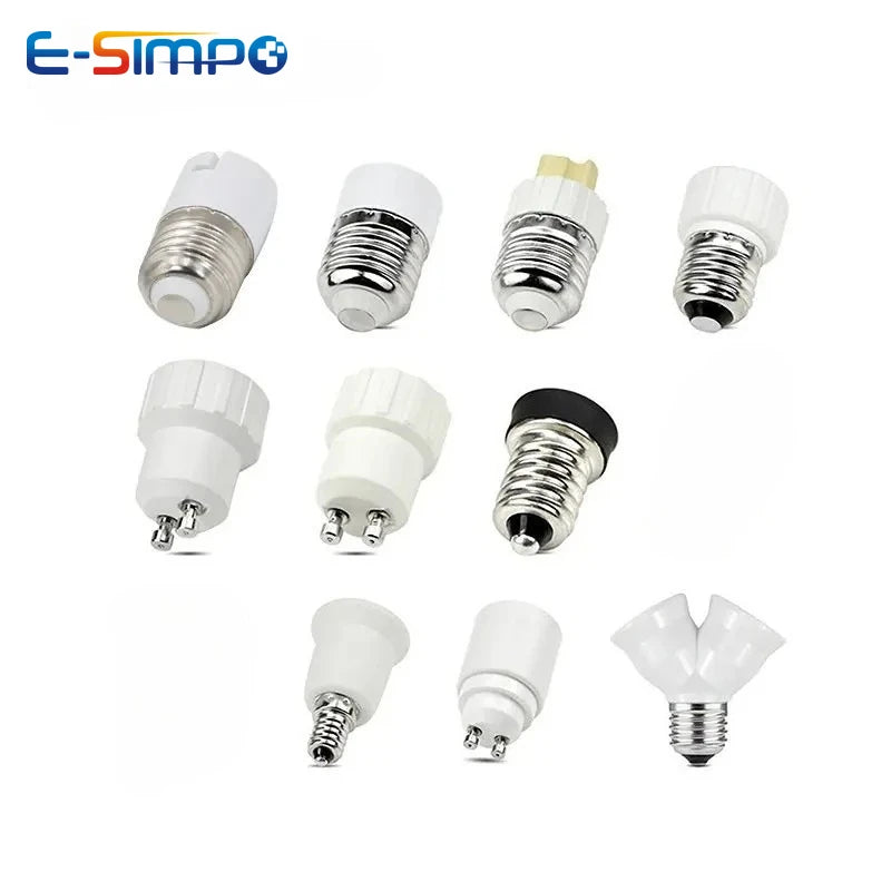4PCS E27 E14 GU10 G9 E12 B22 Fireproof LED CFL Lamp Holder Converter Light Socket Bulb Base Spliter Extension Adapter