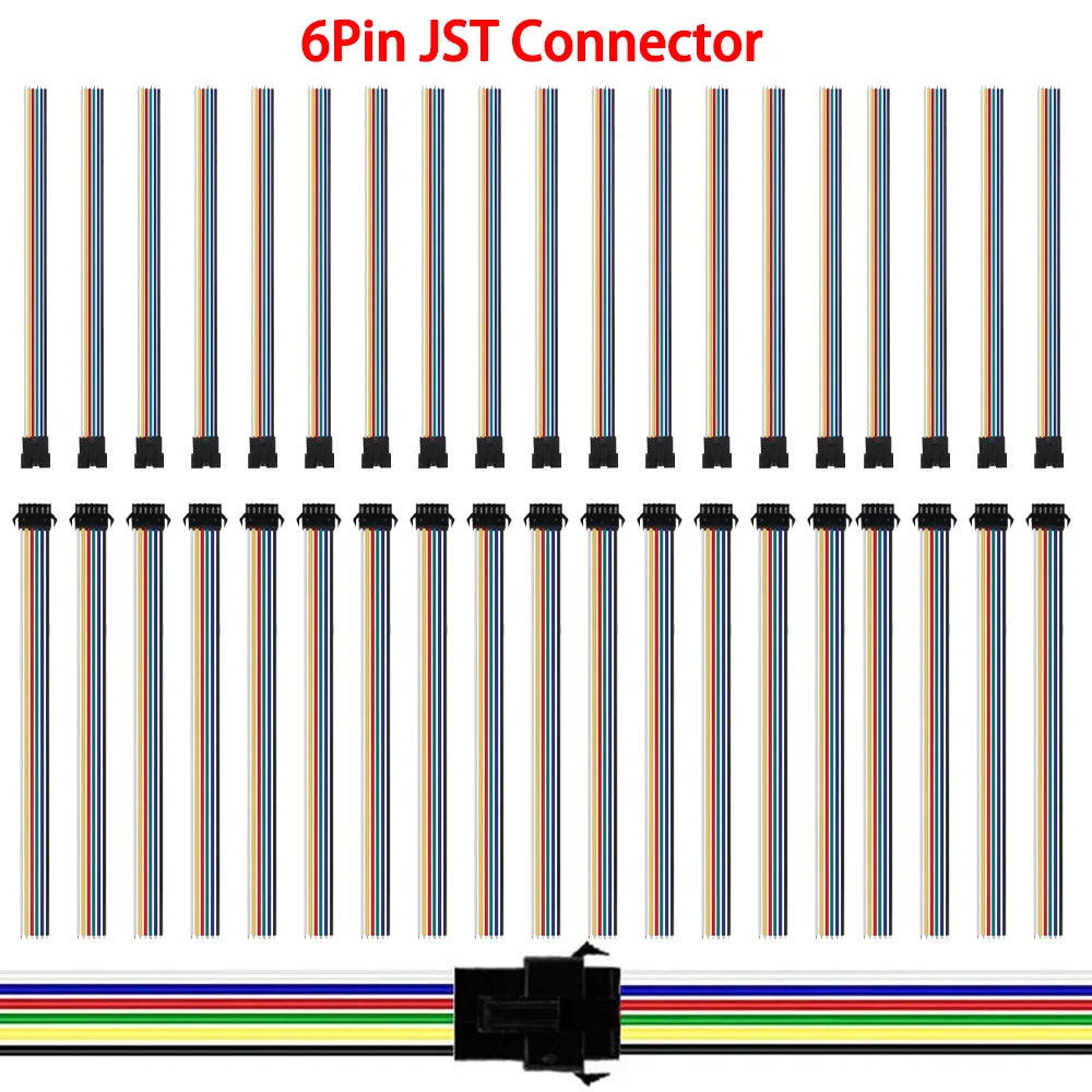 2Pin 3Pin 4Pin 5Pin 6Pin Led JST Connector Male/Female Wire Connector Led Strip Plug Connector Wire Cable for Led Light Driver