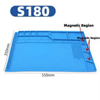 Magnetic Mat Silicone Work Mat Soldering Station Mat Heat Resistant 932°F Anti-Static for Electronic Phone Laptop Watch Repair