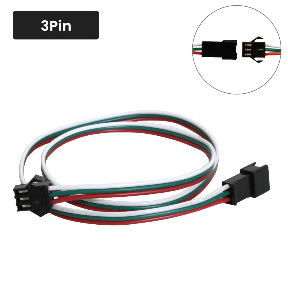 2Pin 3Pin 4Pin 5Pin JST LED Extension Cable Electric Wire 22AWG Male Female Connector For WS2811 WS2812 WS2813 RGBWW Strip Light