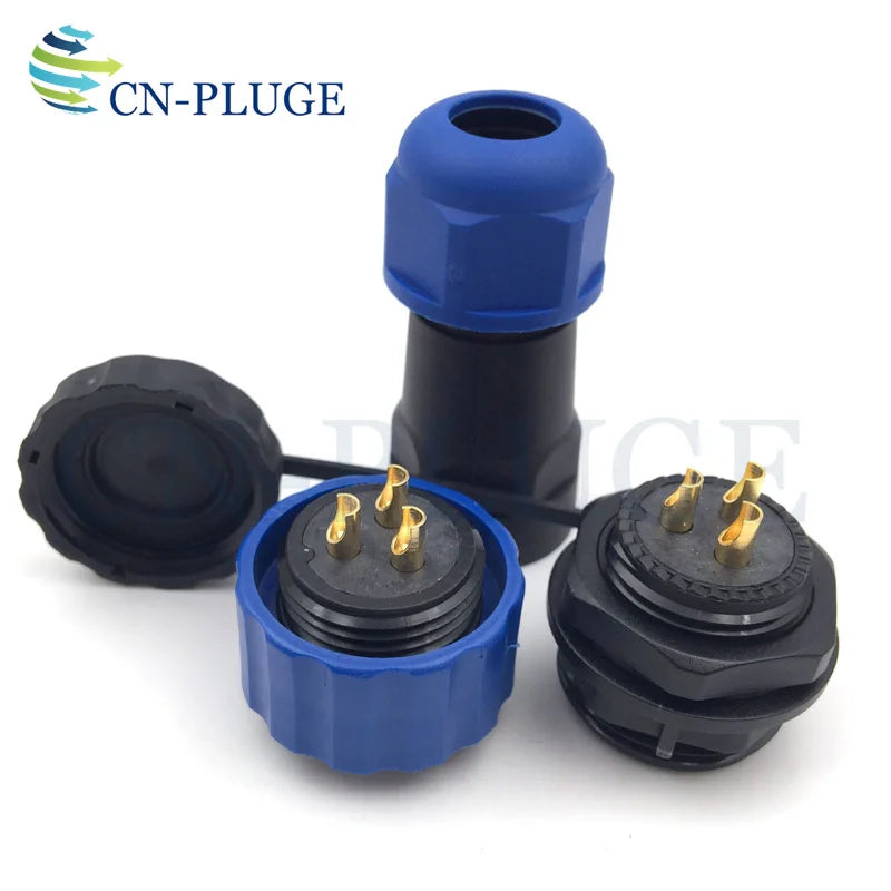 SD20 Series 2 3 4 5 6 7 9 10 12 14 Pin Waterproof IP68 Outdoor Industrial 20mm Nut Panel Mount Connector
