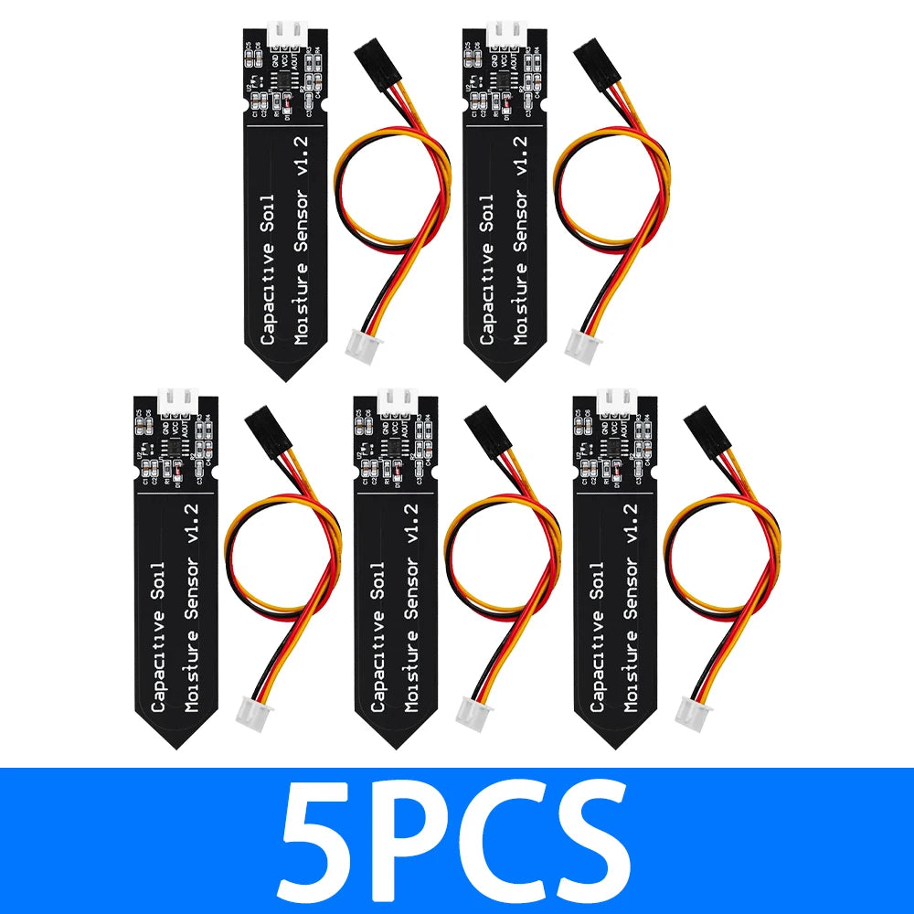 Capacitive Soil Moisture Sensor Module Not Easy to Corrode Wide Voltage Wire 3.3~5.5V Corrosion Resistant W/ Gravity for Arduino