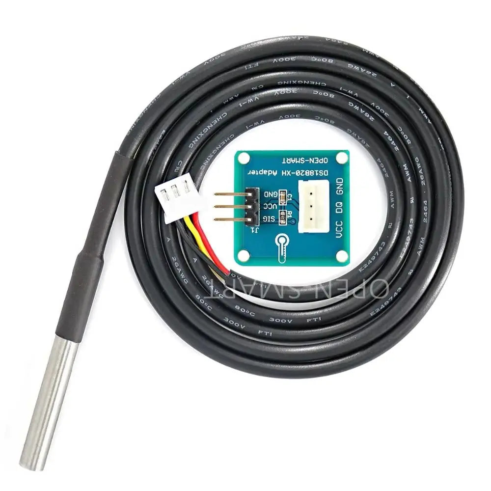 Waterproof DS18B20 Temperature Detector Sensor Cable （about 100cm）with Adapter Module XH2.54-3P Compatible for Arduino