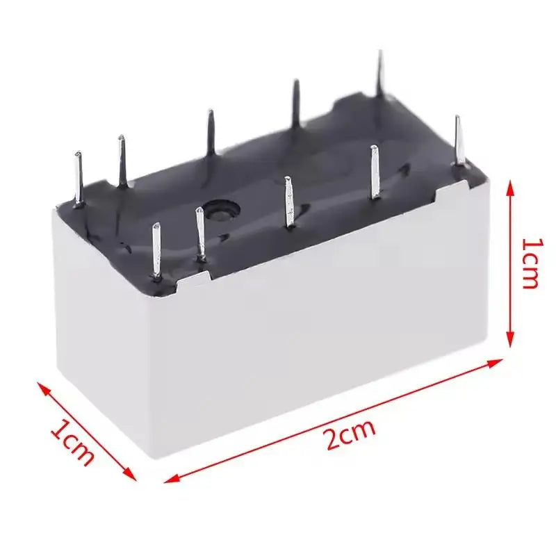1Pc 12V Coil Bistable Latching Relay DPDT 30VDC 2A 1A 125VAC HFD2-005-S-L2-D Realy High Quality Home Improvement